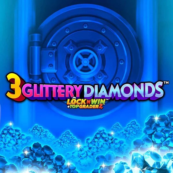 Logo of 3 Glittery Diamonds from PearFiction Studios at Night Luck Casino