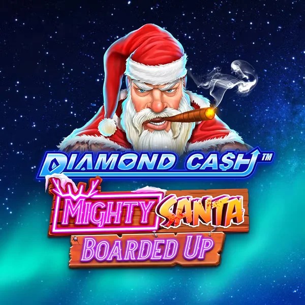 Diamond Cash Mighty Santa Boarded Up slot visual from Greentube available on nightluckscasino.uk